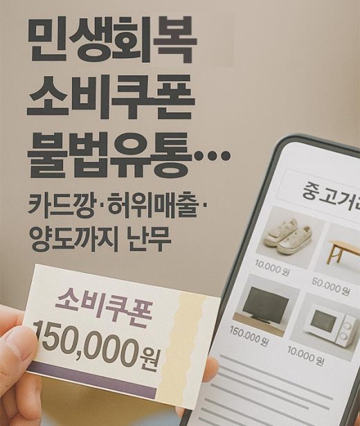민생회복 소비쿠폰 불법유통… 카드깡·허위매출·양도까지 난무