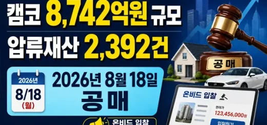 2026년 8월 18일 캠코 공매, 8,742억·2,392건 쏟아진다…감정가 40% 물건도